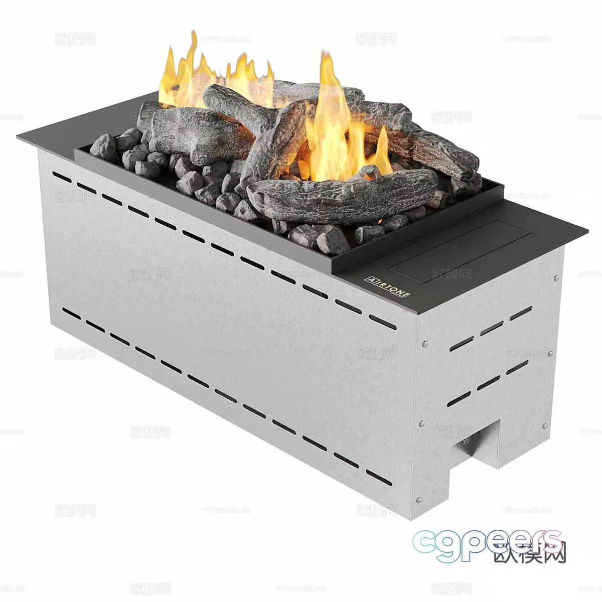 Modern Italian minimalist automatic biological fireplace 3d model
