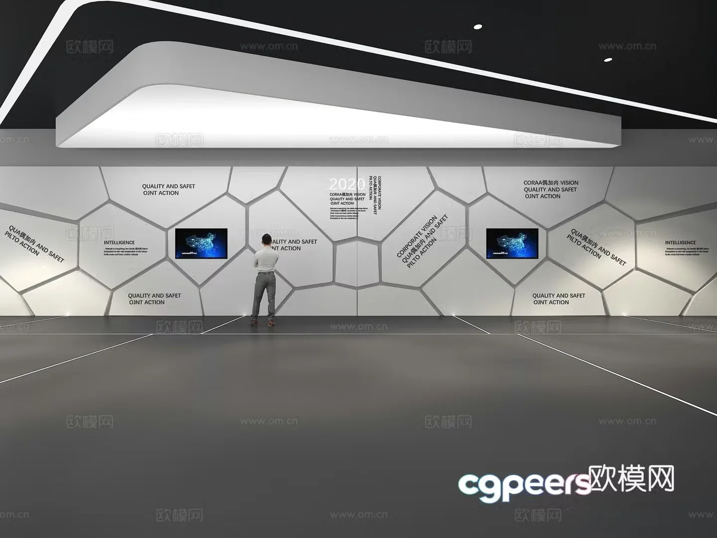 Cultural wall Corporate culture wall Display wall Theme wall Exhibition hall Campus culture Corridor 3D model
