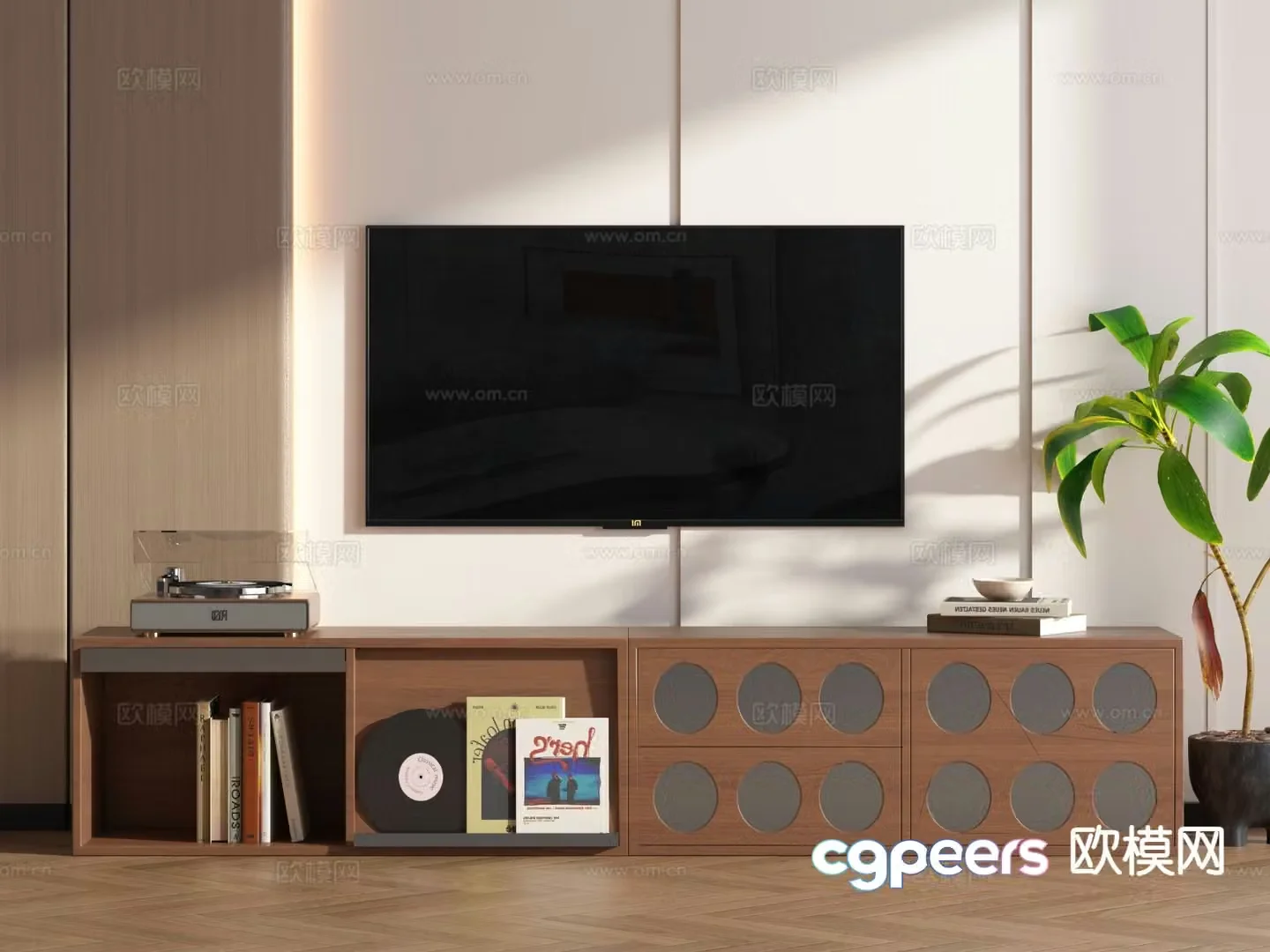 Medieval style TV cabinet 3D model