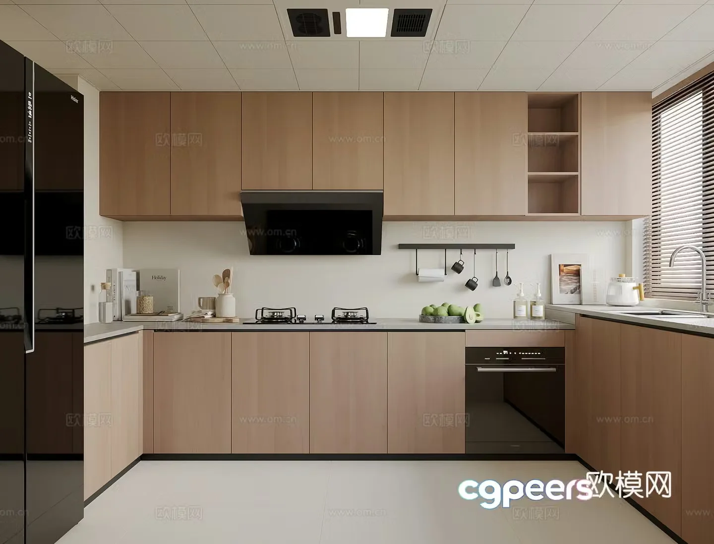 Modern home kitchen 3d model