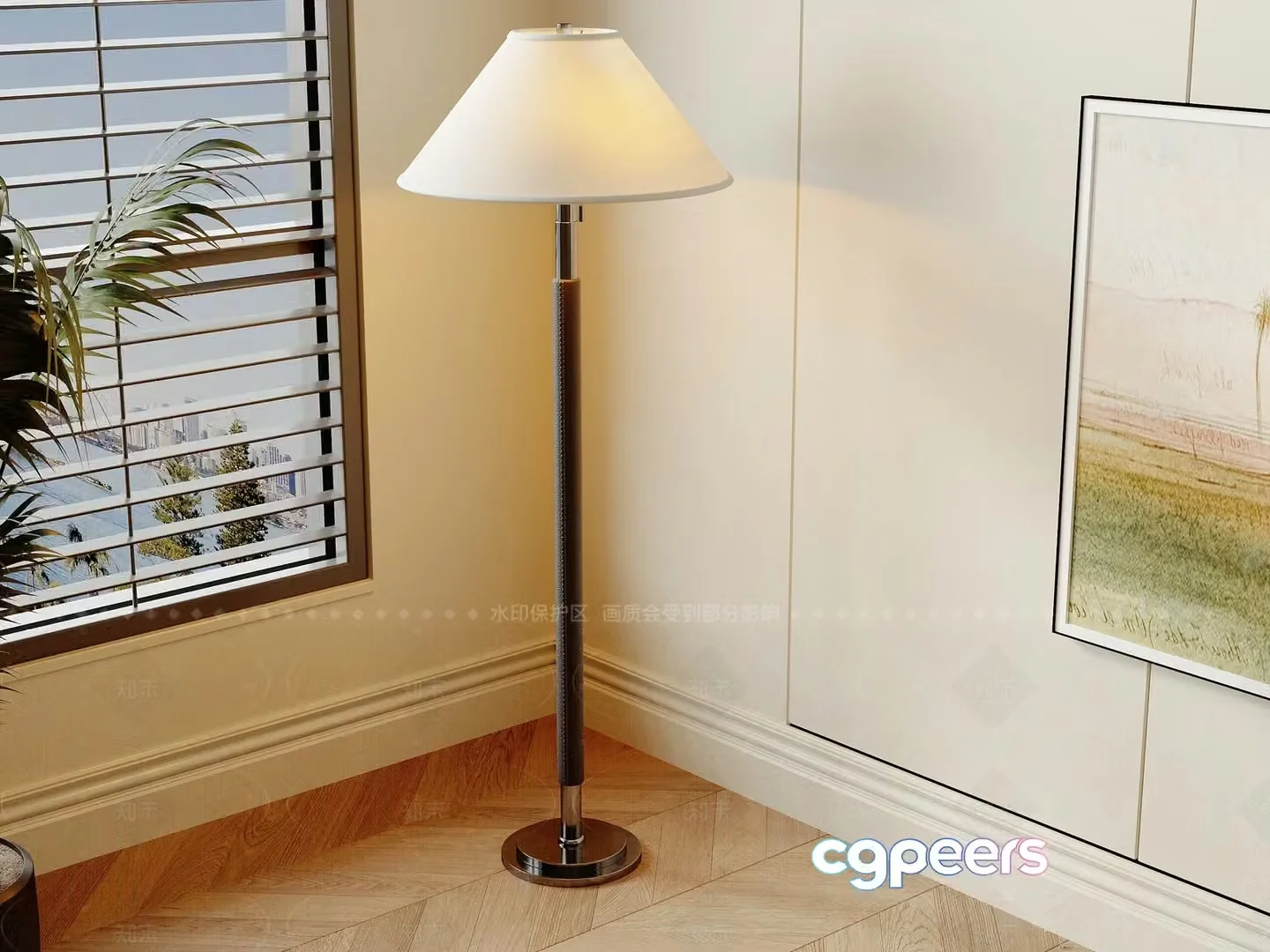 Modern Floor Lamp 3D Model – 501 – CORONA Render
