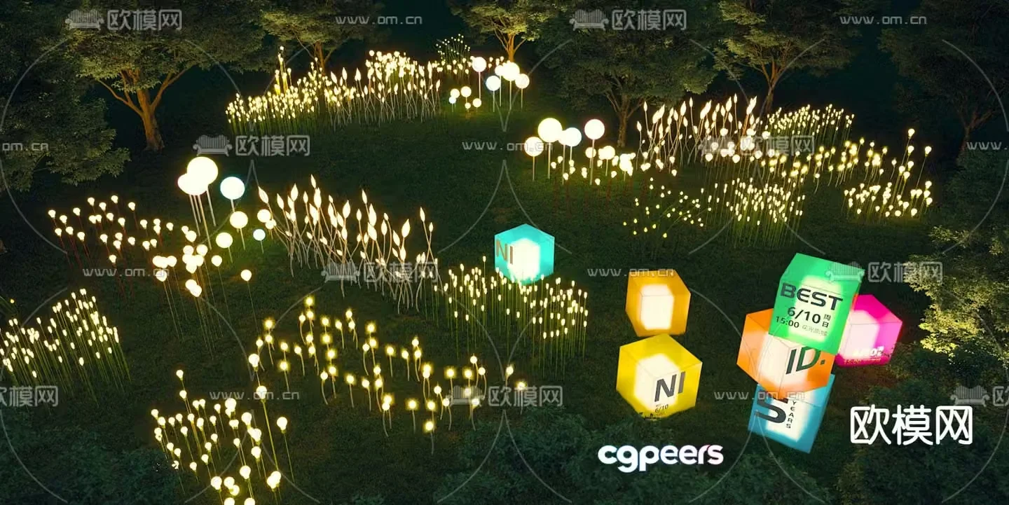 Star light landscape light luminous light decorative light 3d model