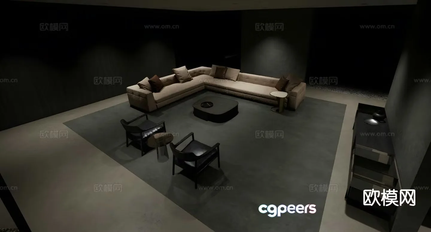 Modern sectional sofa 3d model