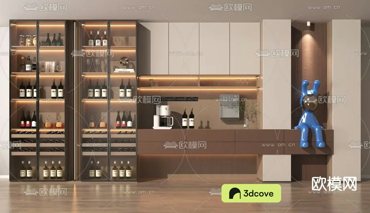 Modern wine cabinet sideboard 3d model