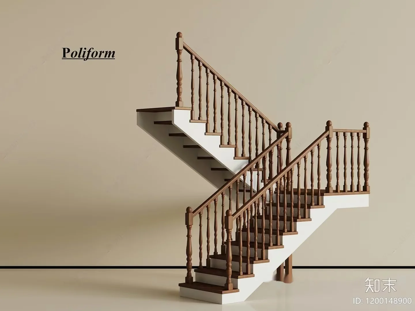 A Wooden Staircase 3D Model – 3832 – VRAY Render
