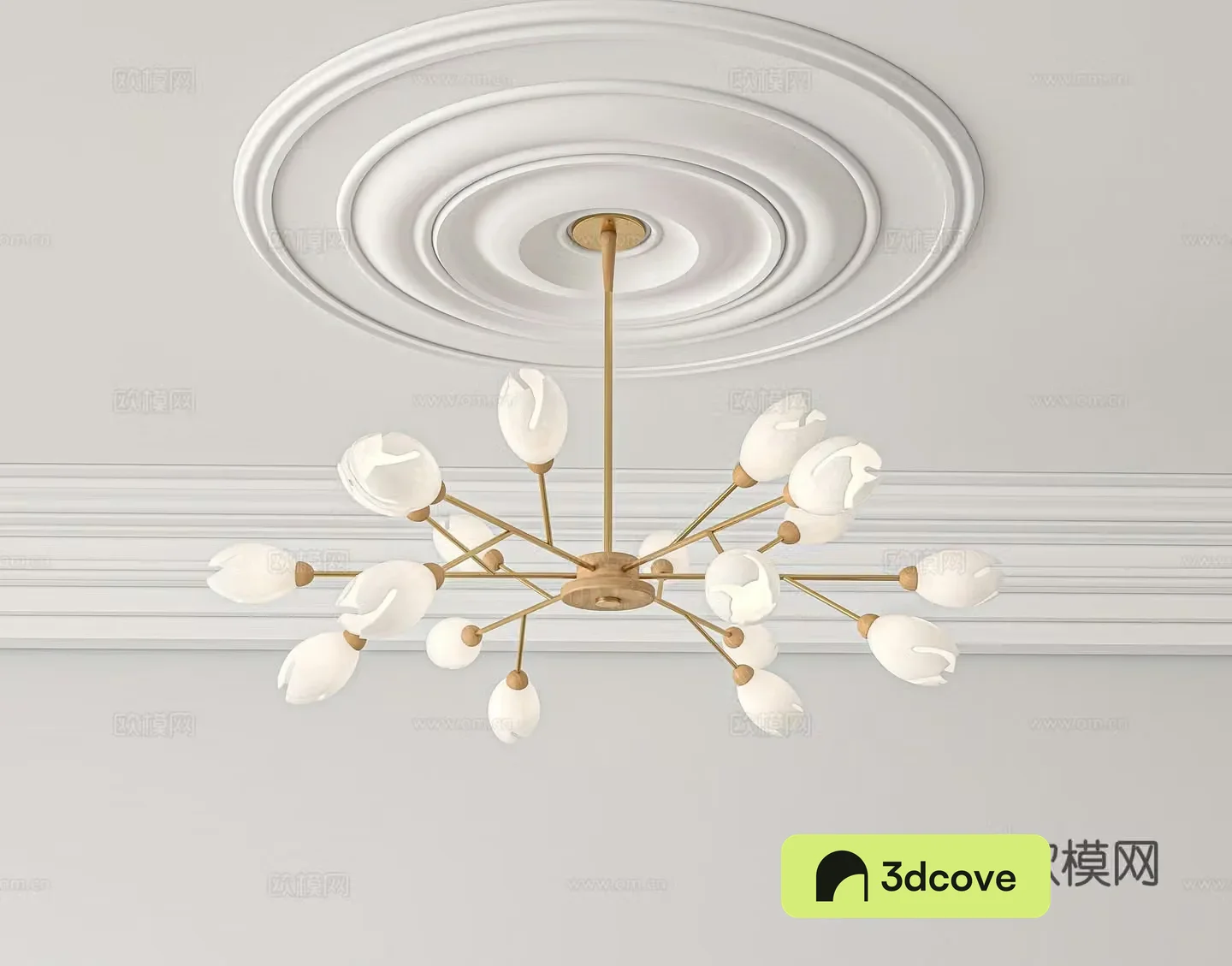 Log Cream Wind Chandelier