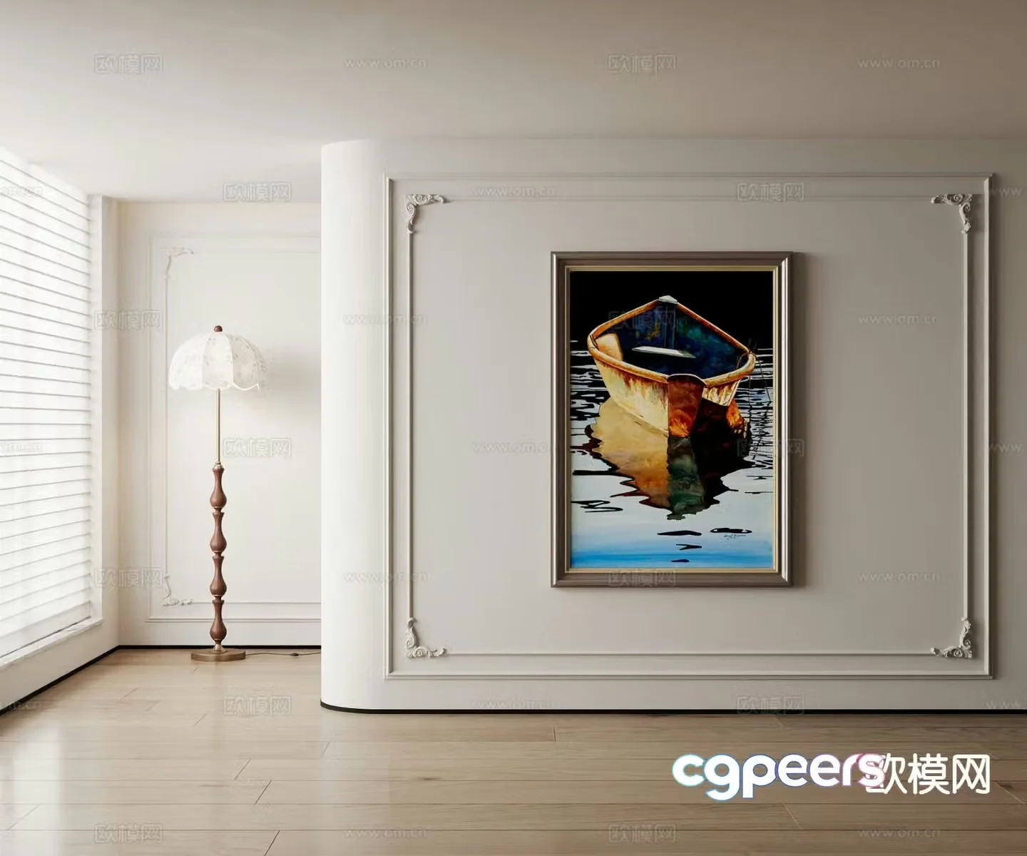 American decorative painting oil painting scenery painting 3d model