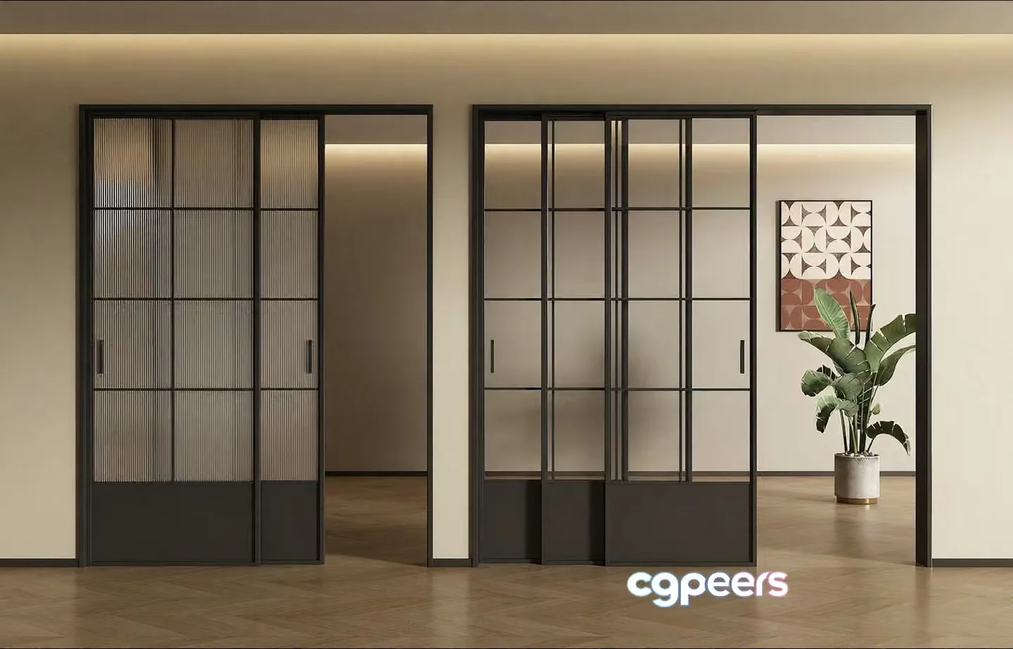Modern Sliding Doors 3D Model – 4442 – VRAY Render