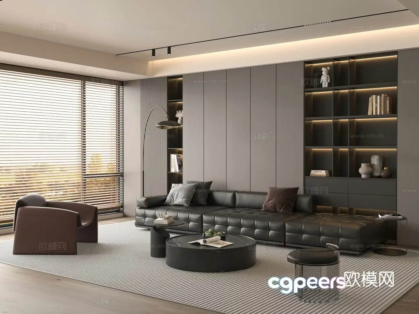 Modern home living room 3d model