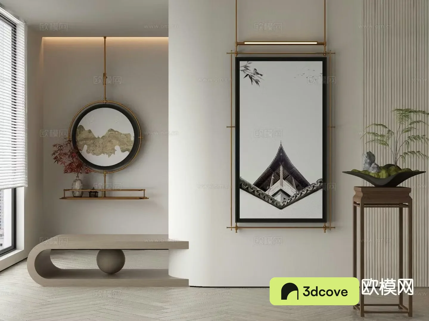New Chinese style decorative painting architectural painting Zen hanging painting