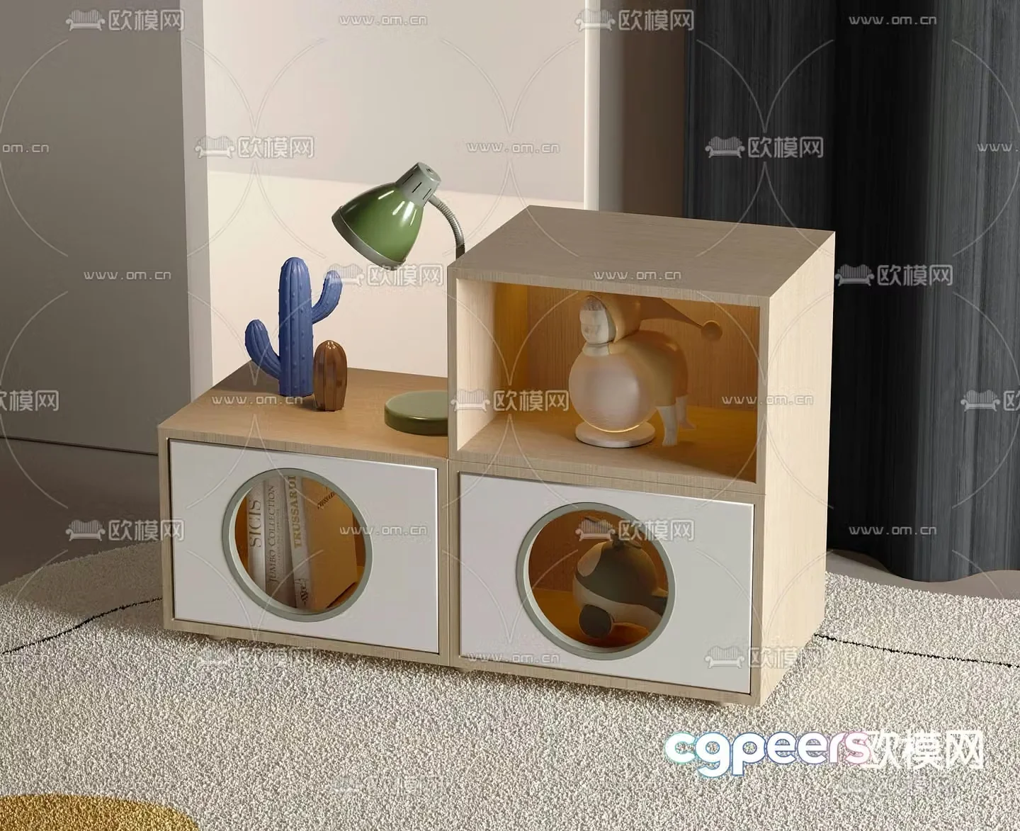 Children’s cabinet bookcase toy cabinet 3d model