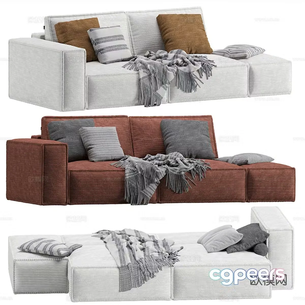 Modern Italian module combination sofa 3D model
