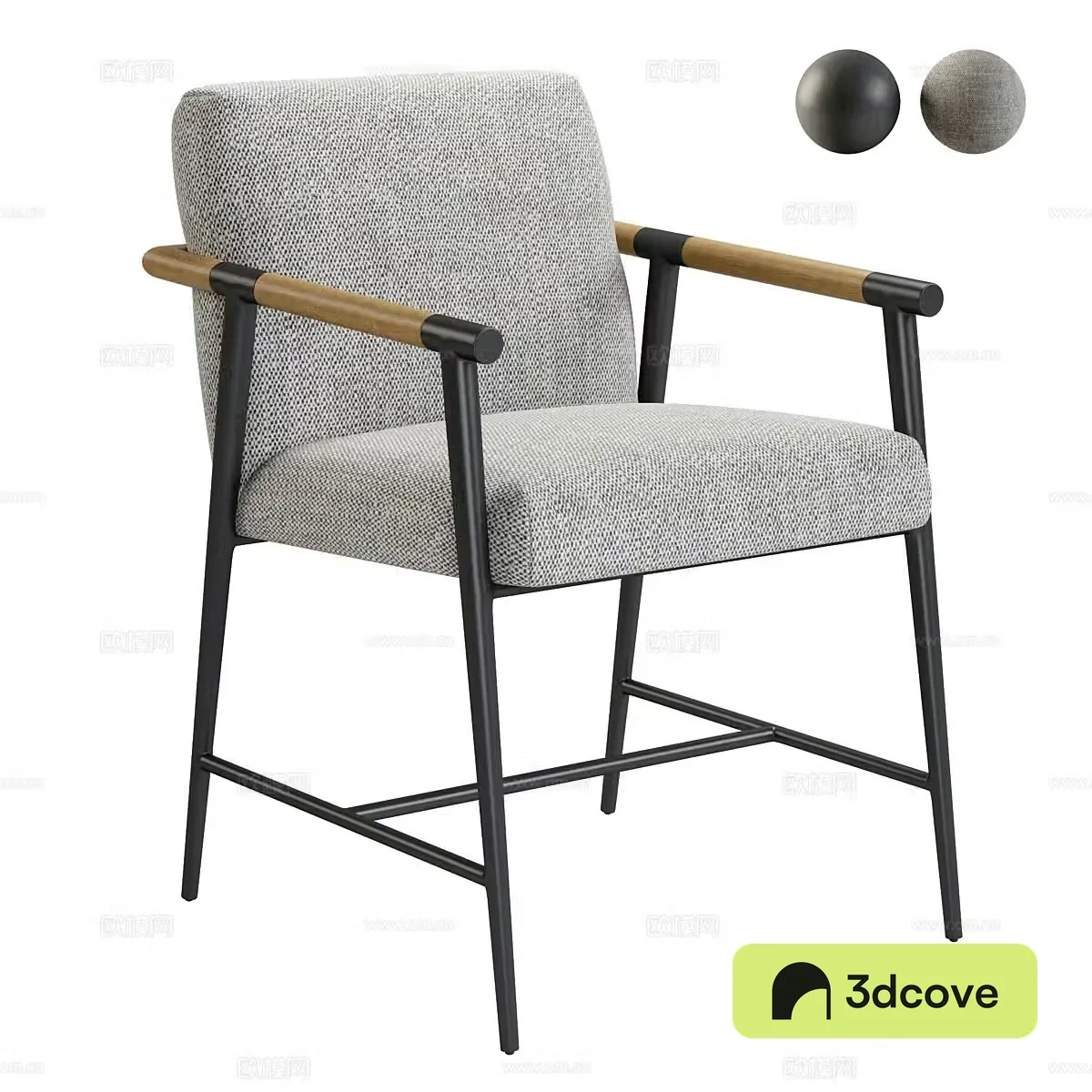 Middle-aged leisure chair Middle-aged single chair Fabric single chair Fabric leisure chair Fabric backrest chair Book chair 3d model