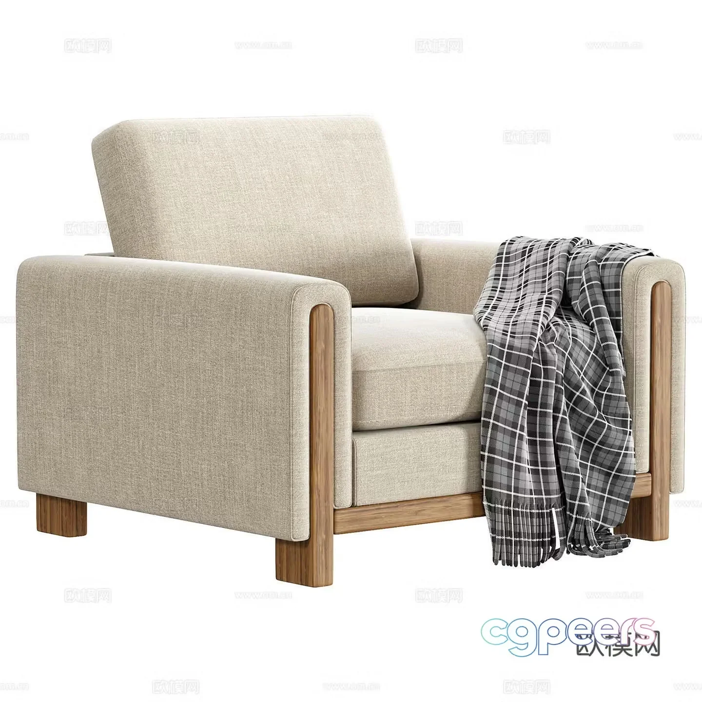 Modern single sofa casual sofa 3d model