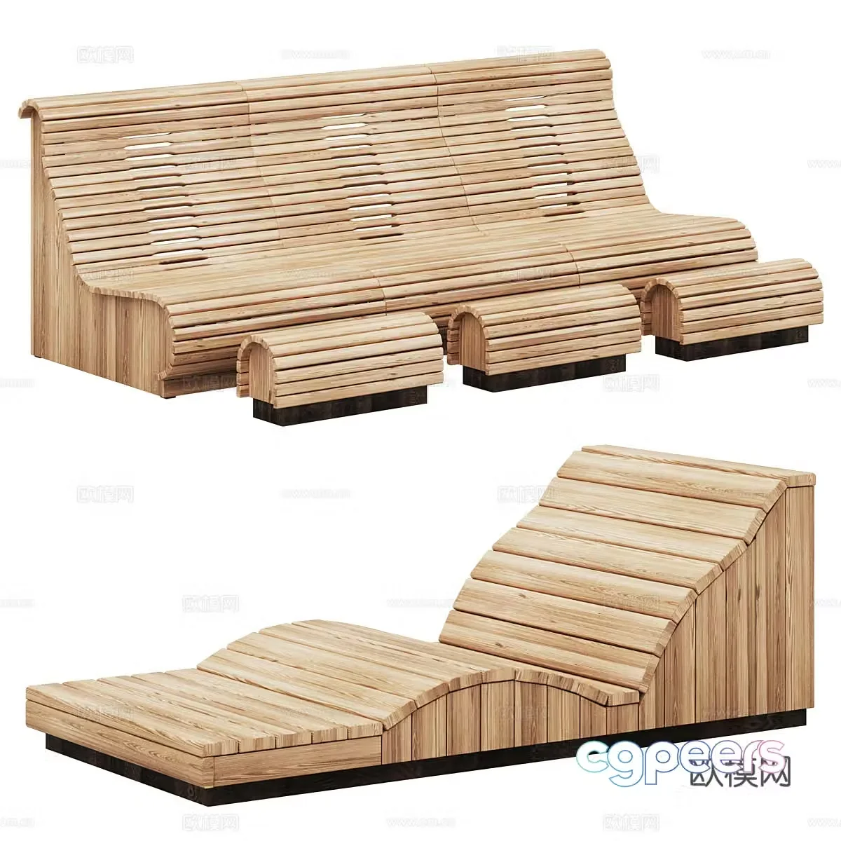 Sauna chair 3d model
