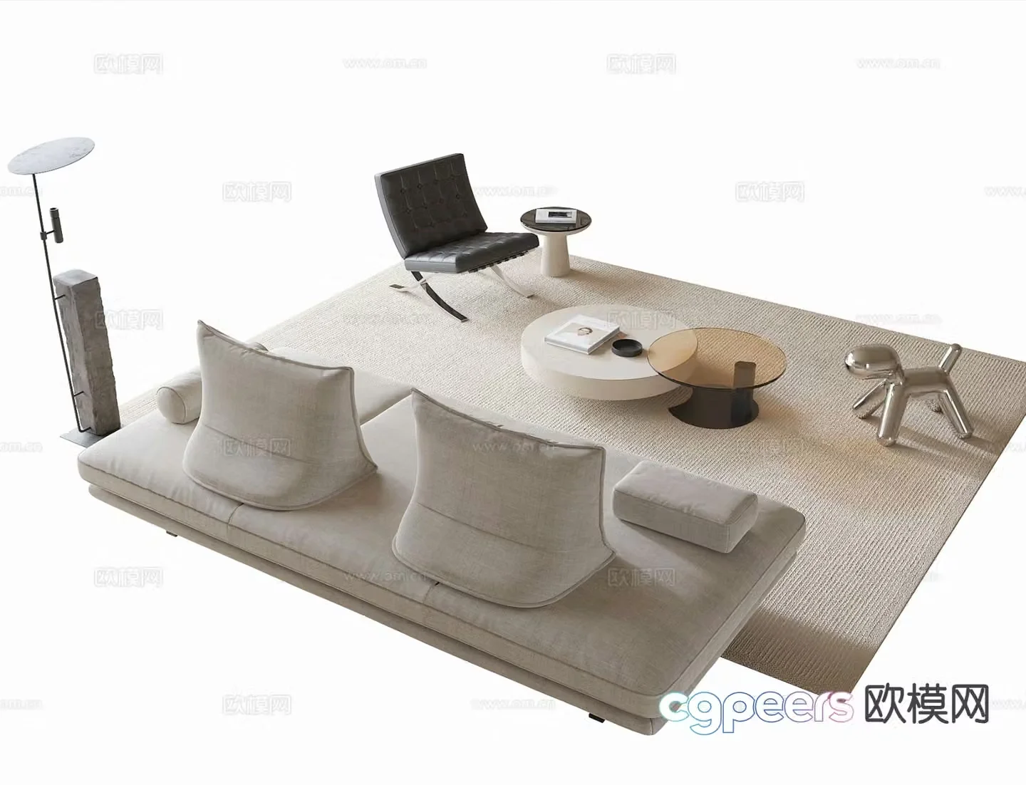 Modern sectional sofa 3d model