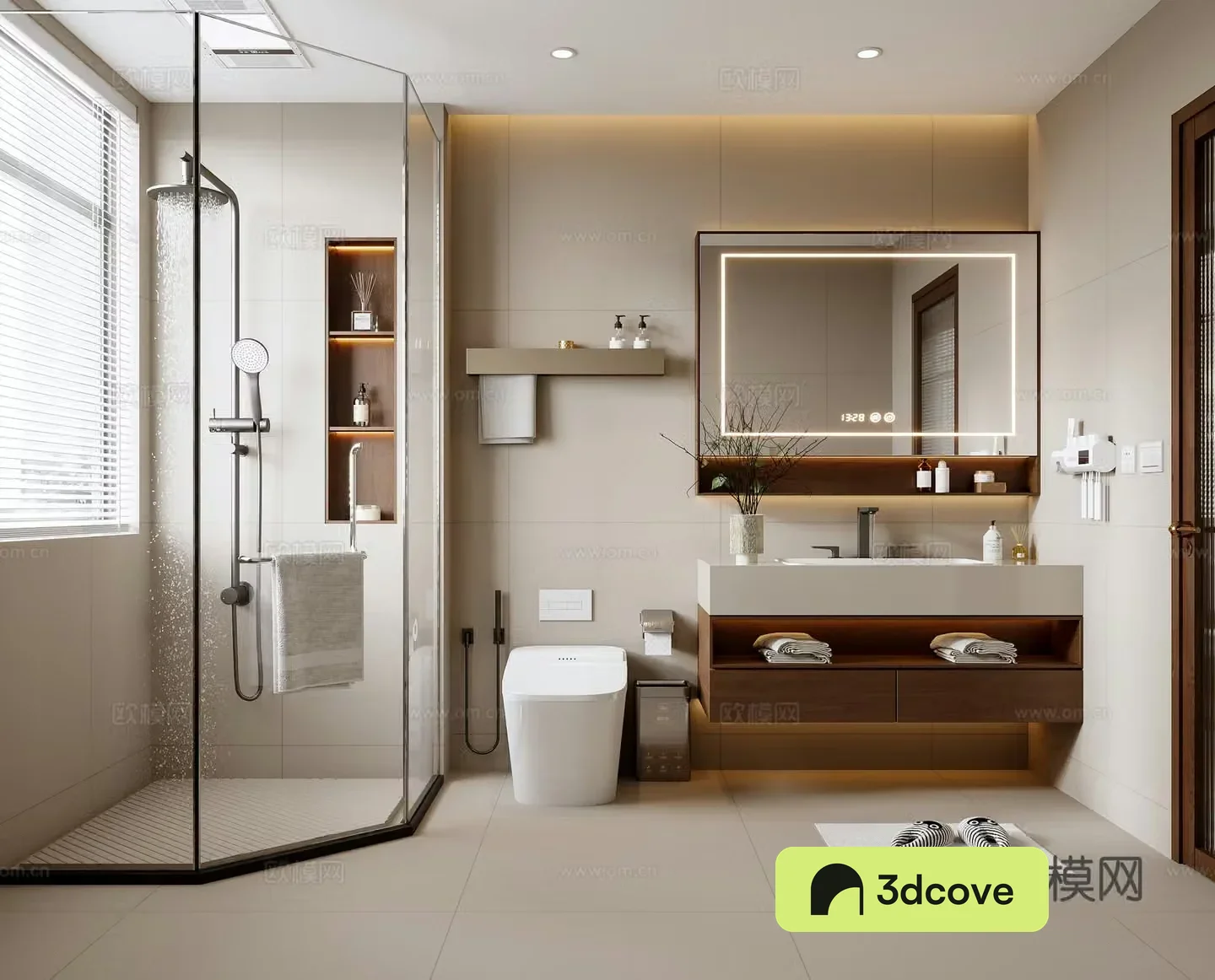 Middle style bathroom 3d model