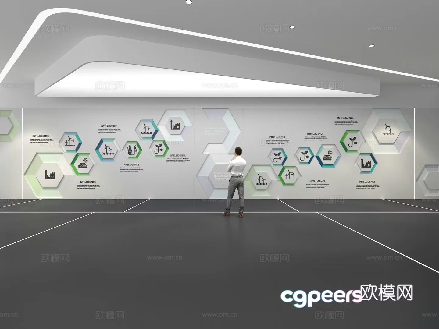 Cultural wall Corporate culture wall Education Theme wall Exhibition hall Campus culture Corridor 3D model