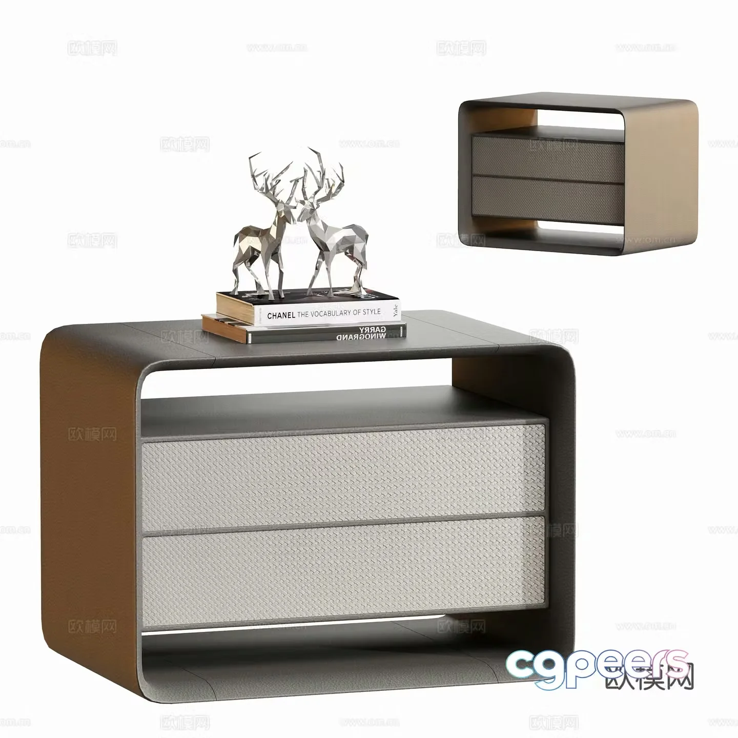 Modern leather shoes bedside table 3d model