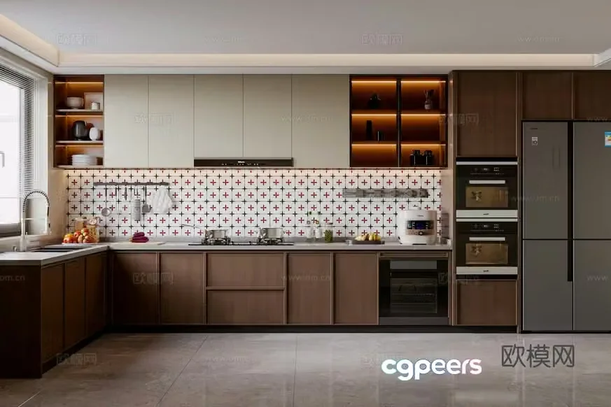 A Modern Kitchen 3D Model – 7741 – VRAY Render