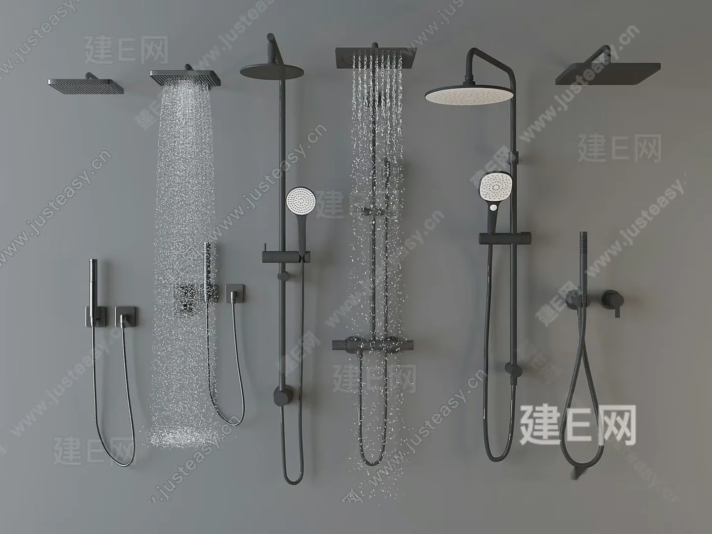 Modern Shower Fixtures 3D Model – 22379 – VRAY Render