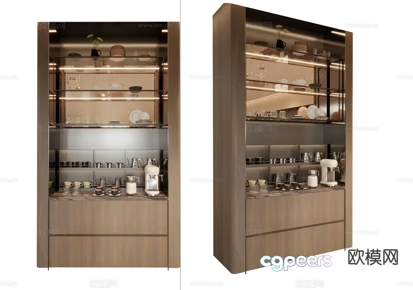Italian sideboard wine cabinet 3d model