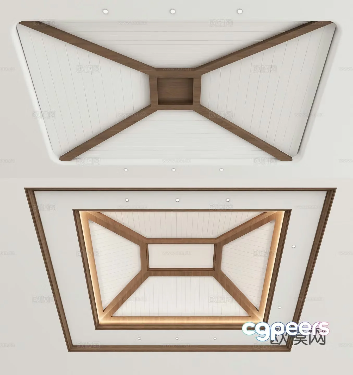 American style suspended ceiling square suspended ceiling modeling ceiling 3d model