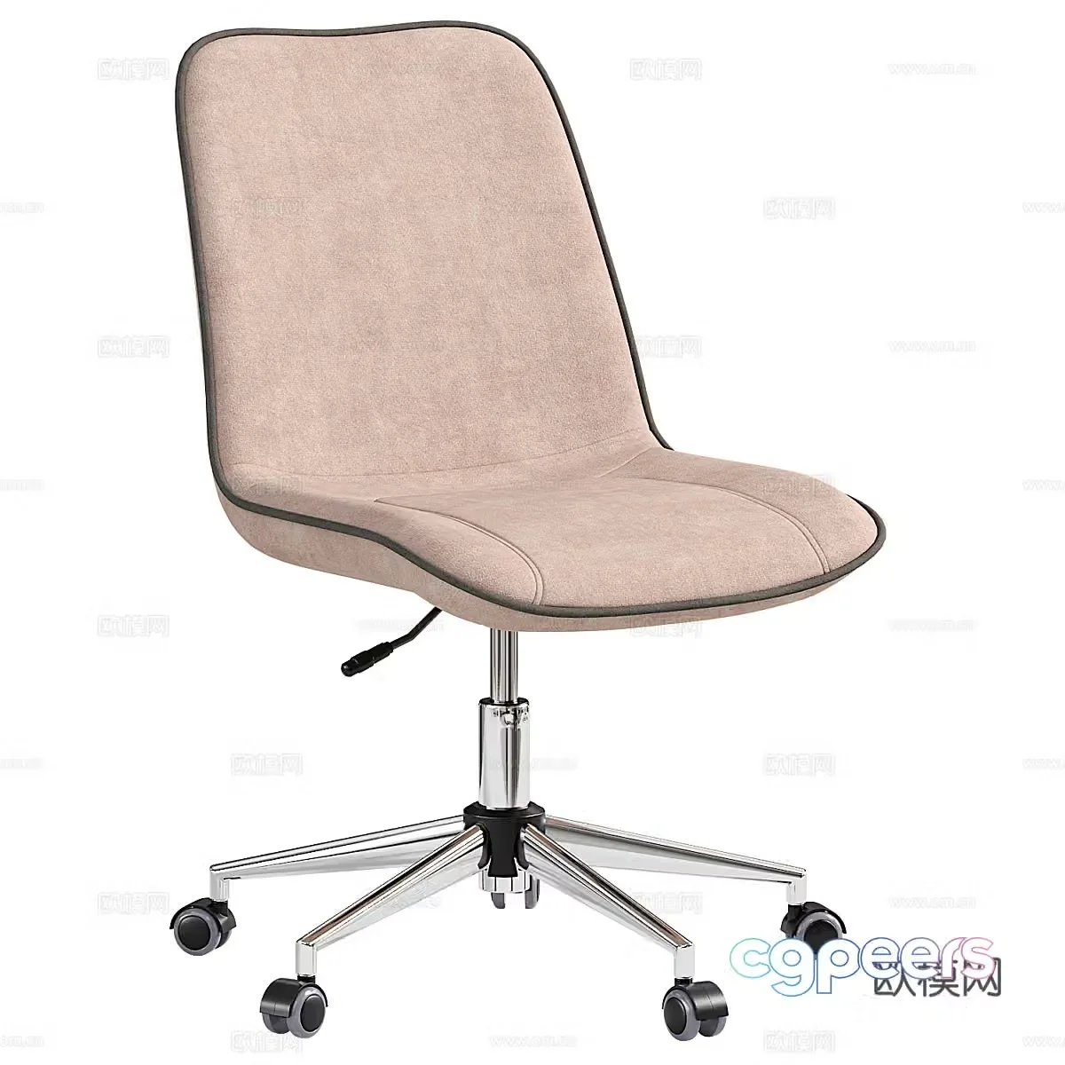 Modern cream style fabric office chair 3d model