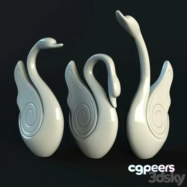 3ds Max Free – Three Swans