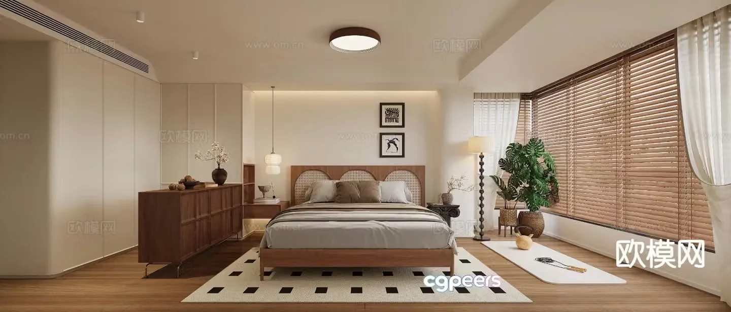 Medieval style bedroom master bedroom 3d model
