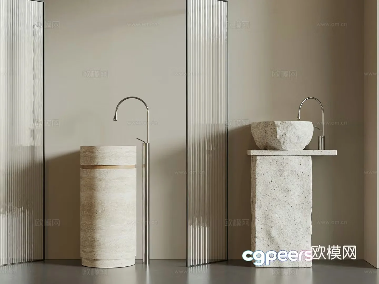 Modern washbasin washbasin column basin 3D model