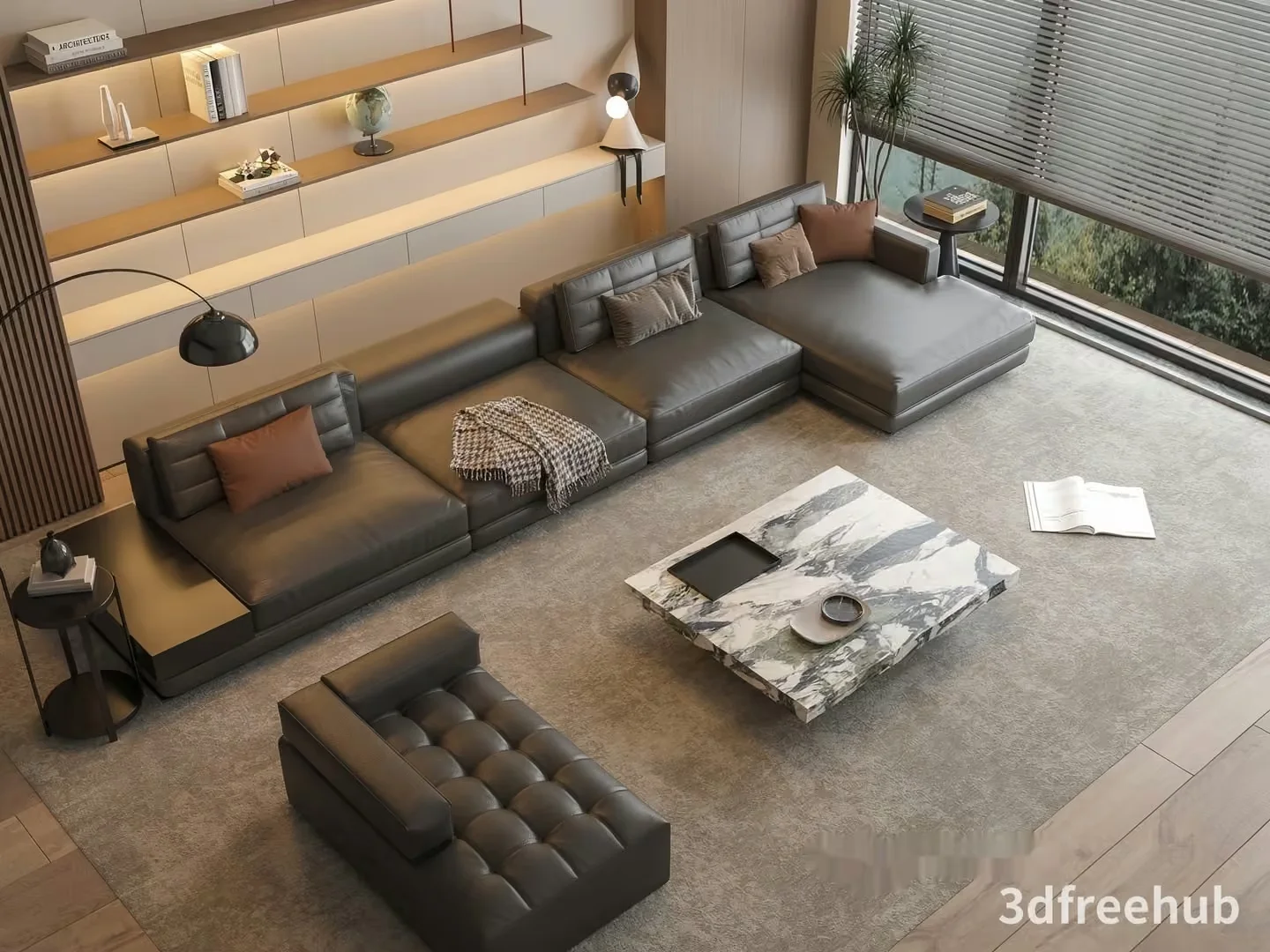 Modern Living Room 3D Model – 20222 – VRAY Render