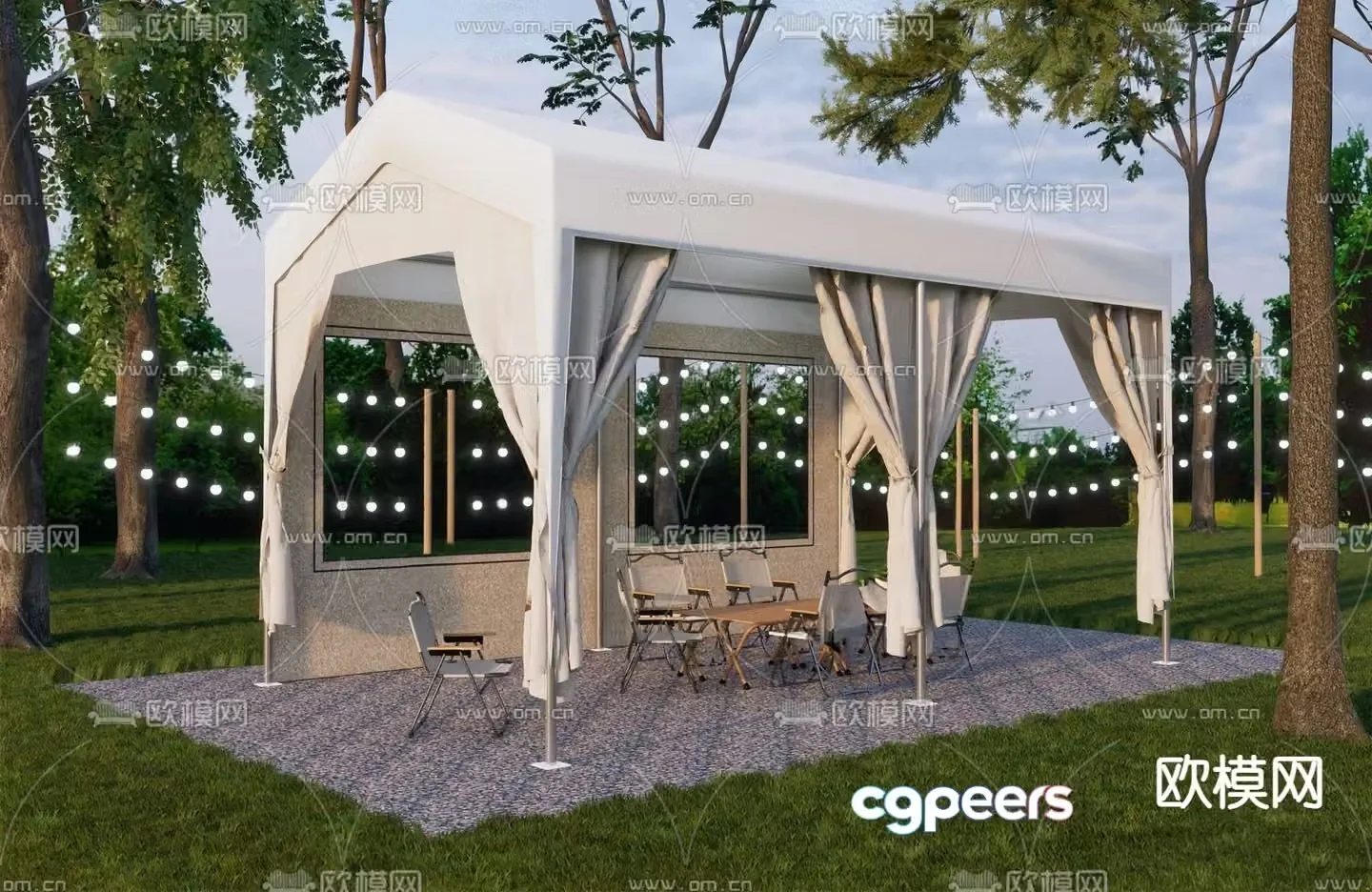 Camping tent internet celebrity tent big canopy 3d model