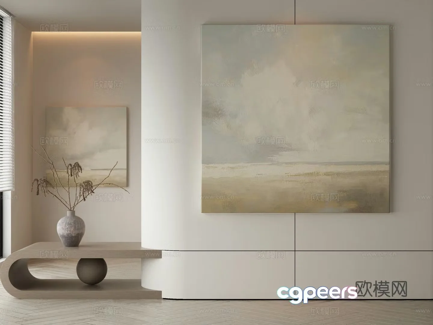 Modern decorative painting landscape painting hanging painting 3d model