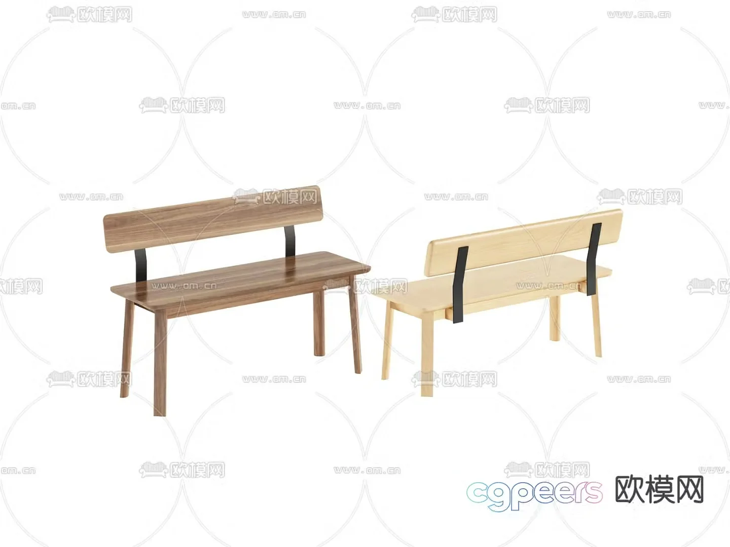 Outdoor chair public chair park chair bench 3d model