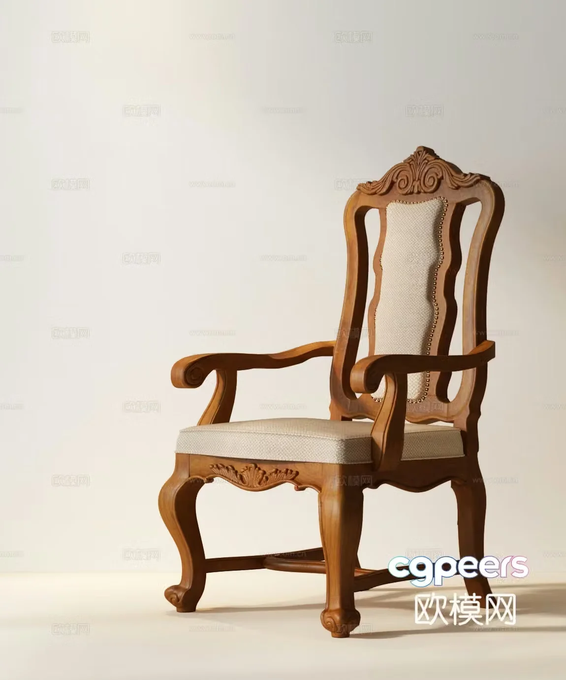 French medieval dining chair American dining chair American single chair French medieval single chair Plant 3D model