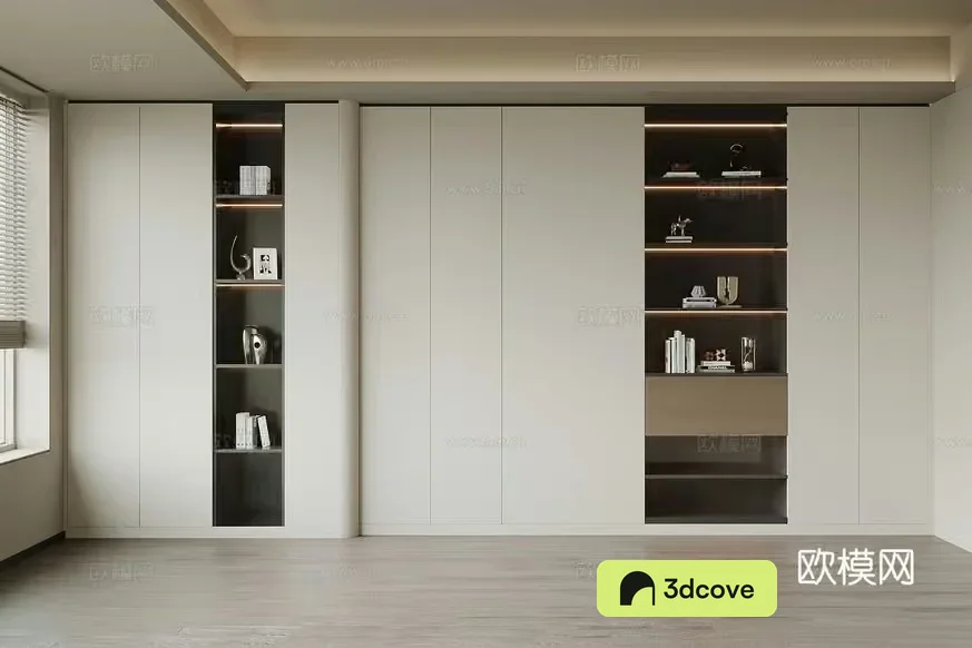 Modern Bookshelf With Lighting