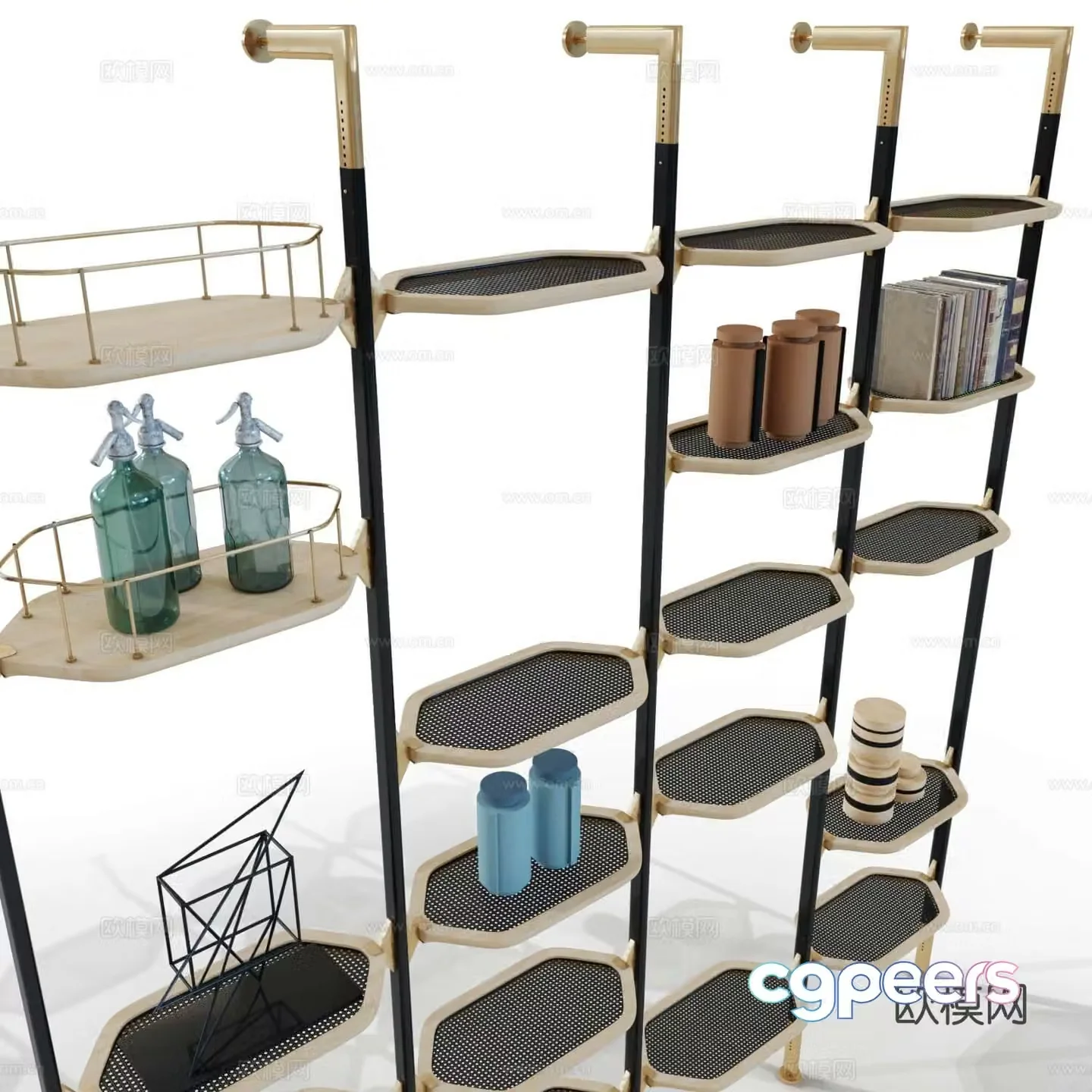 Modern decorative cabinet storage rack display rack 3D model