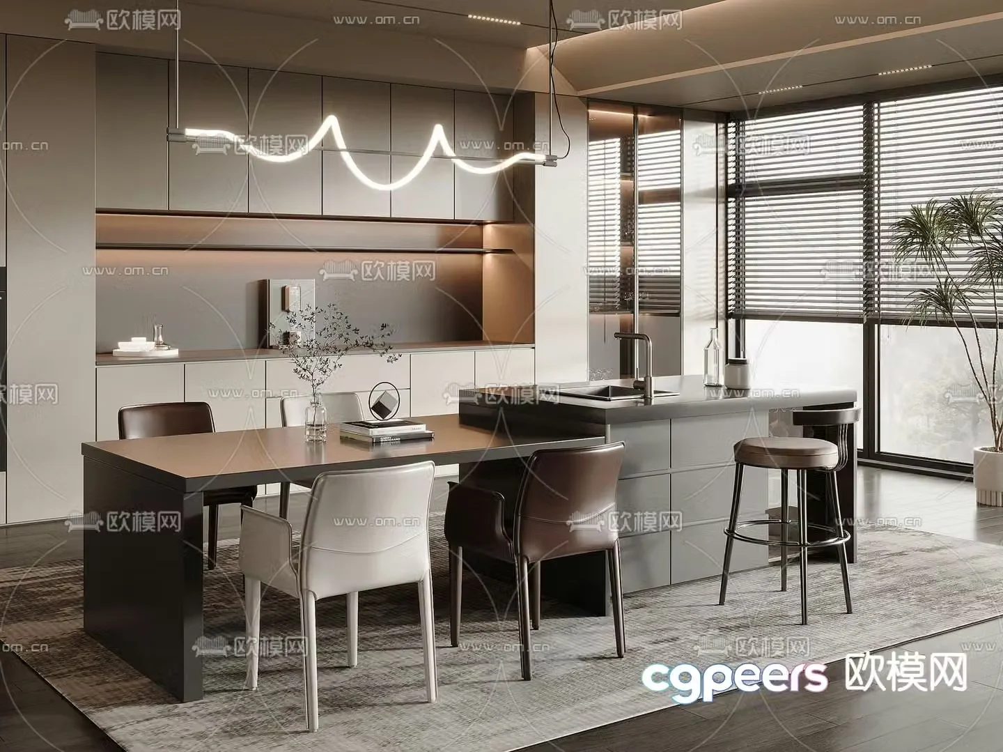 Modern restaurant 3d model