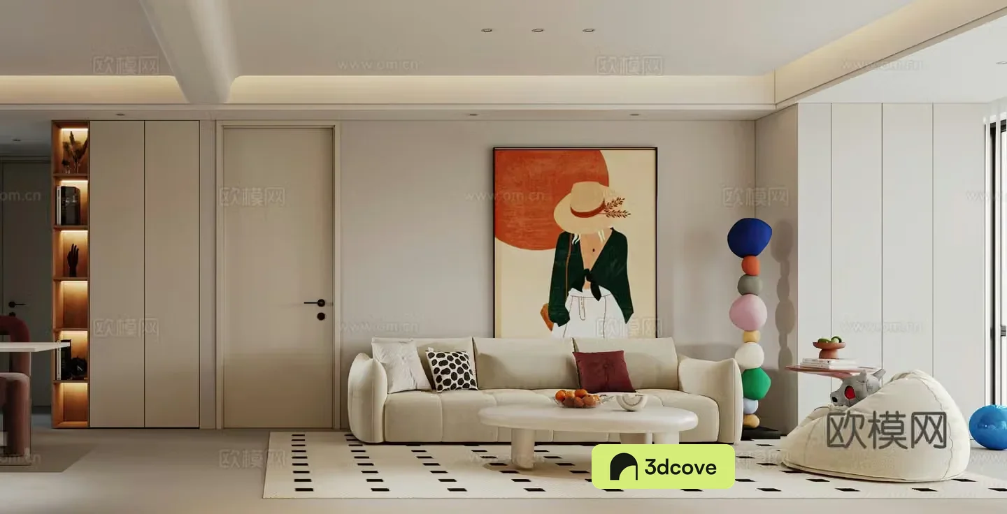 Creamy style living room combination sofa modern living room lazy sofa wine cabinet