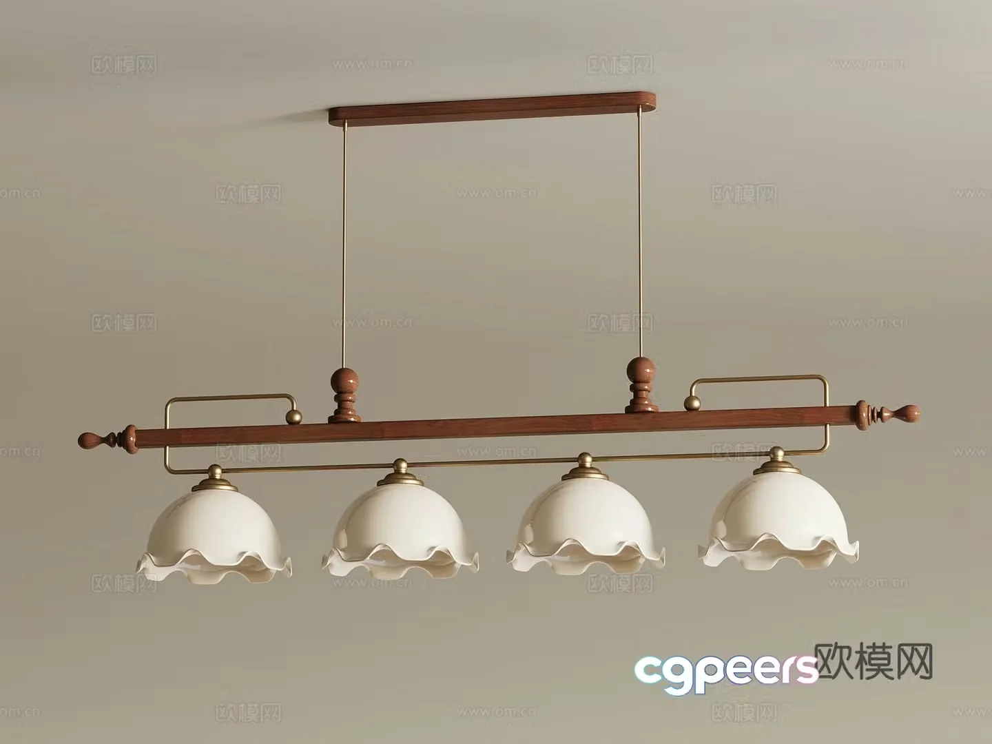 Chandelier French retro chandelier long strip chandelier multi-head chandelier medieval chandelier 3d model