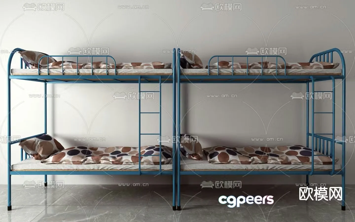 Modern bedroom bed bunk bed 3d model