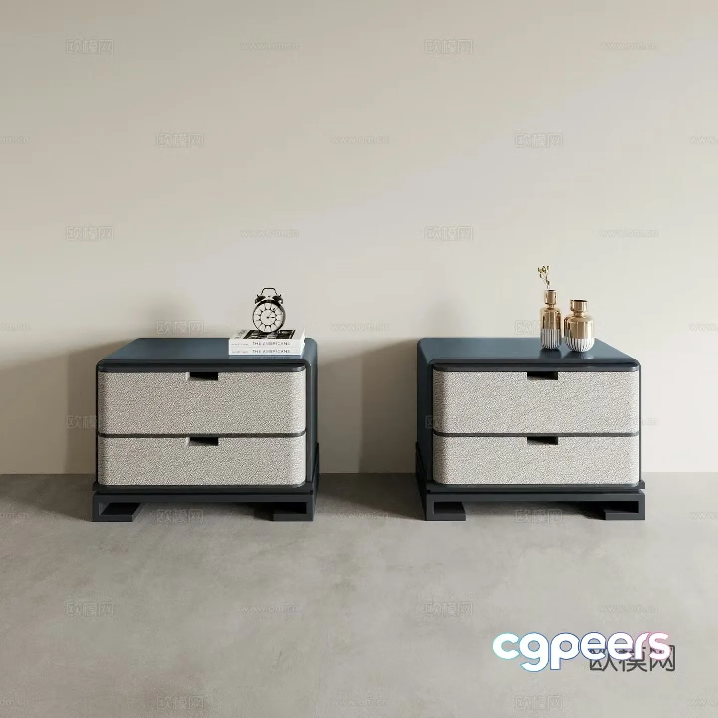 New Chinese bedside table standing cabinet cabinet 3D model