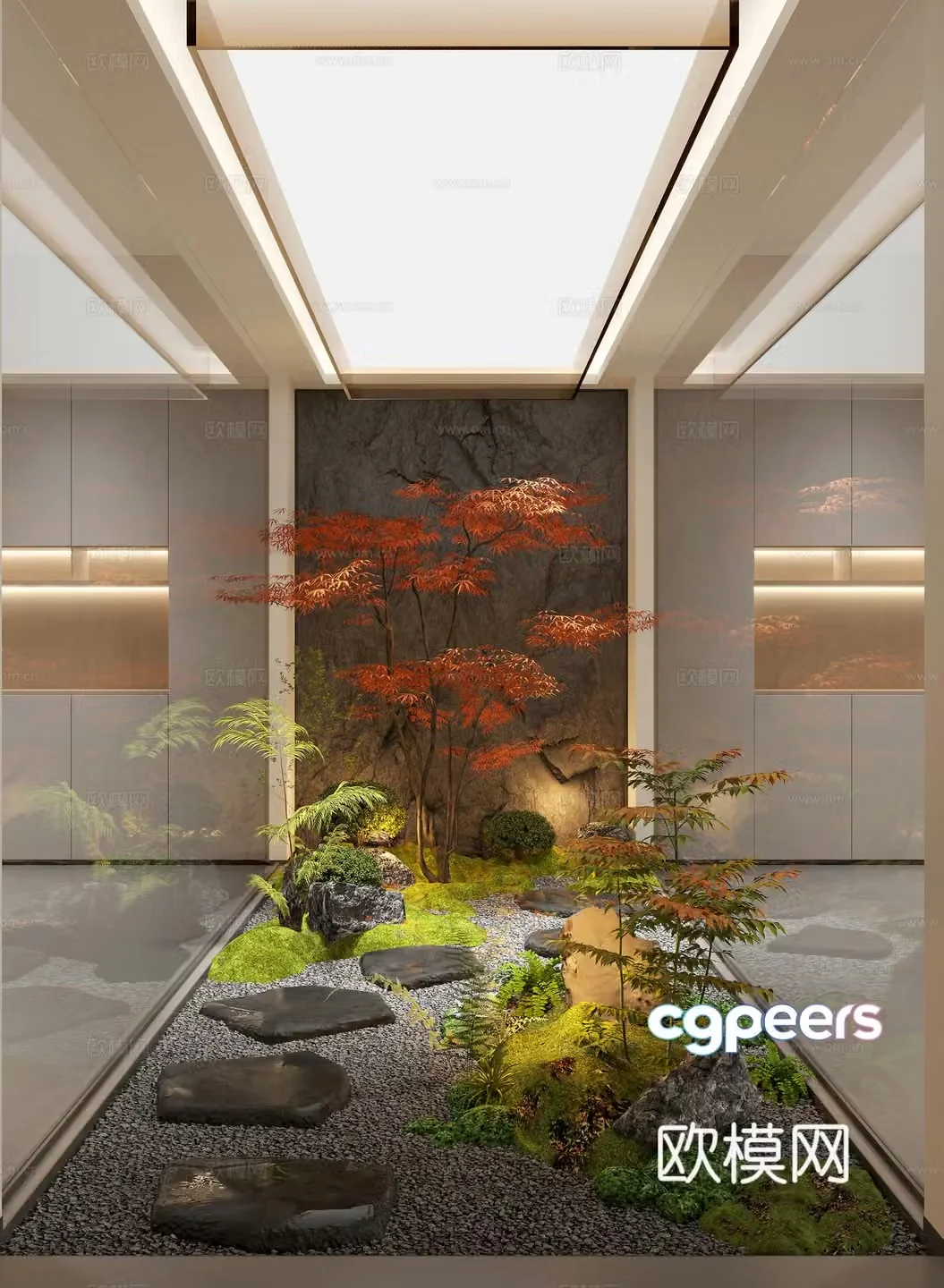 Modern plant landscape 3d model