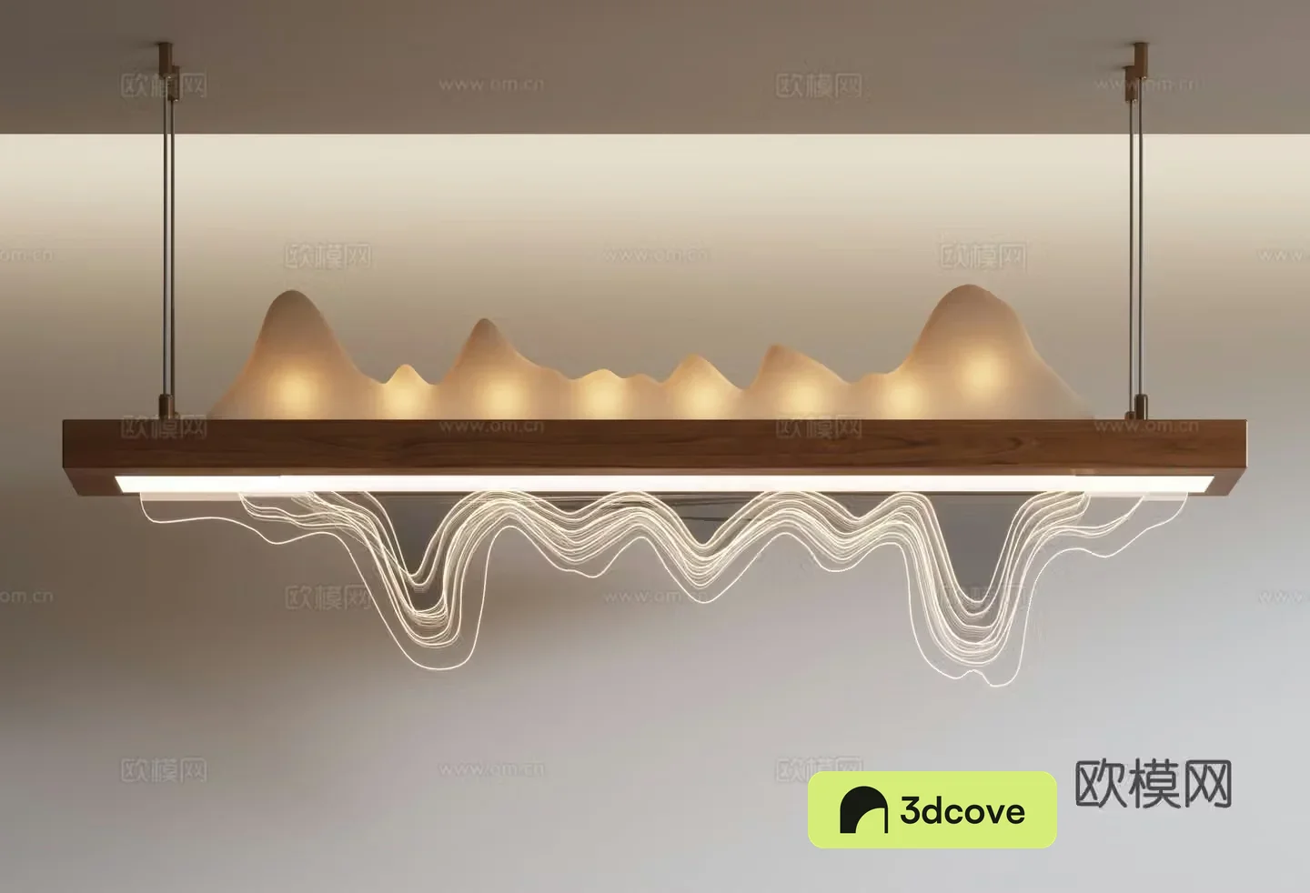 New Chinese style chandelier long chandelier landscape chandelier
