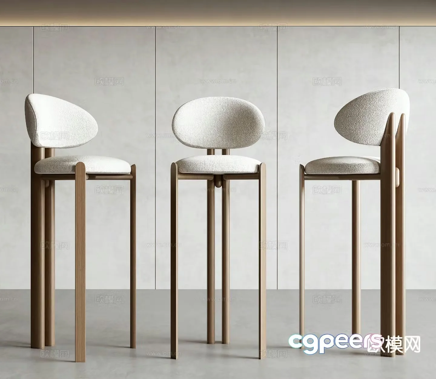 Modern bar stool bar stool high stool 3d model