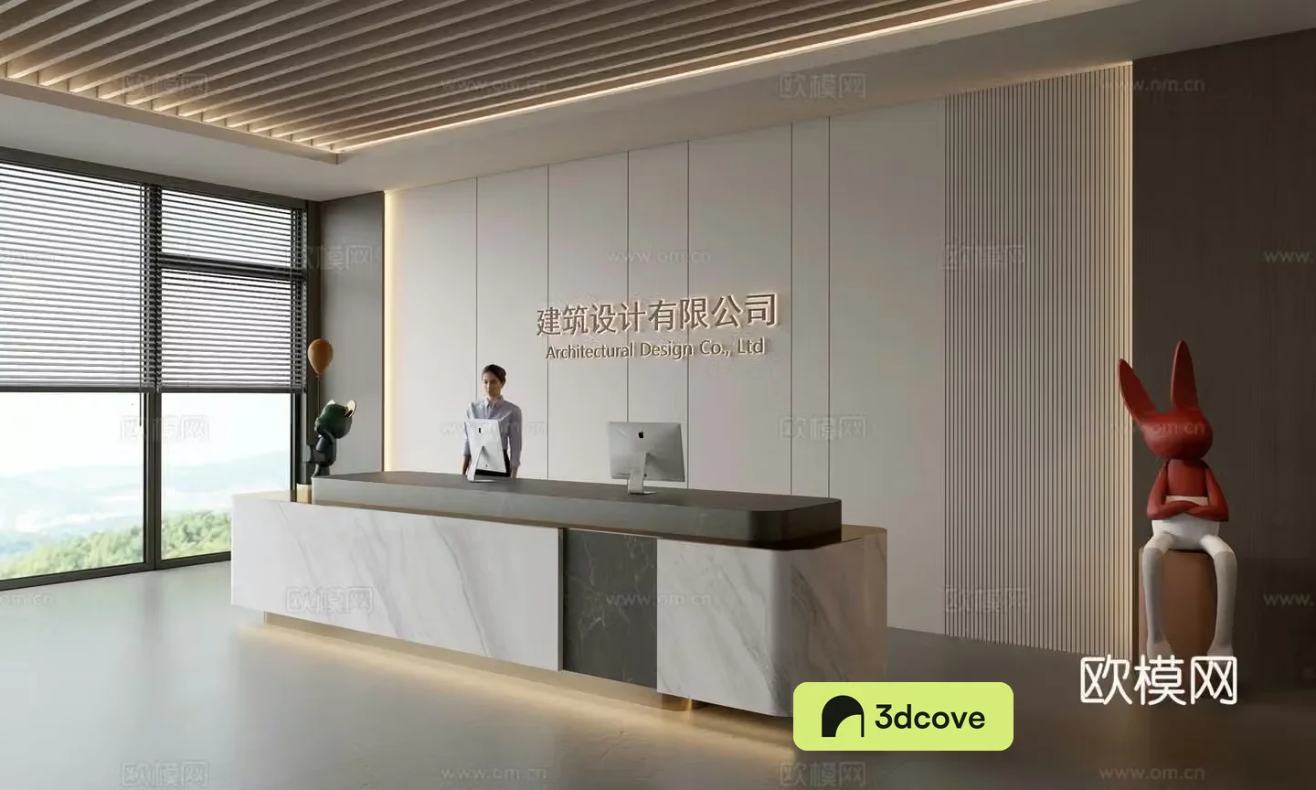 Modern company front desk reception area bar reception desk service desk company front desk background