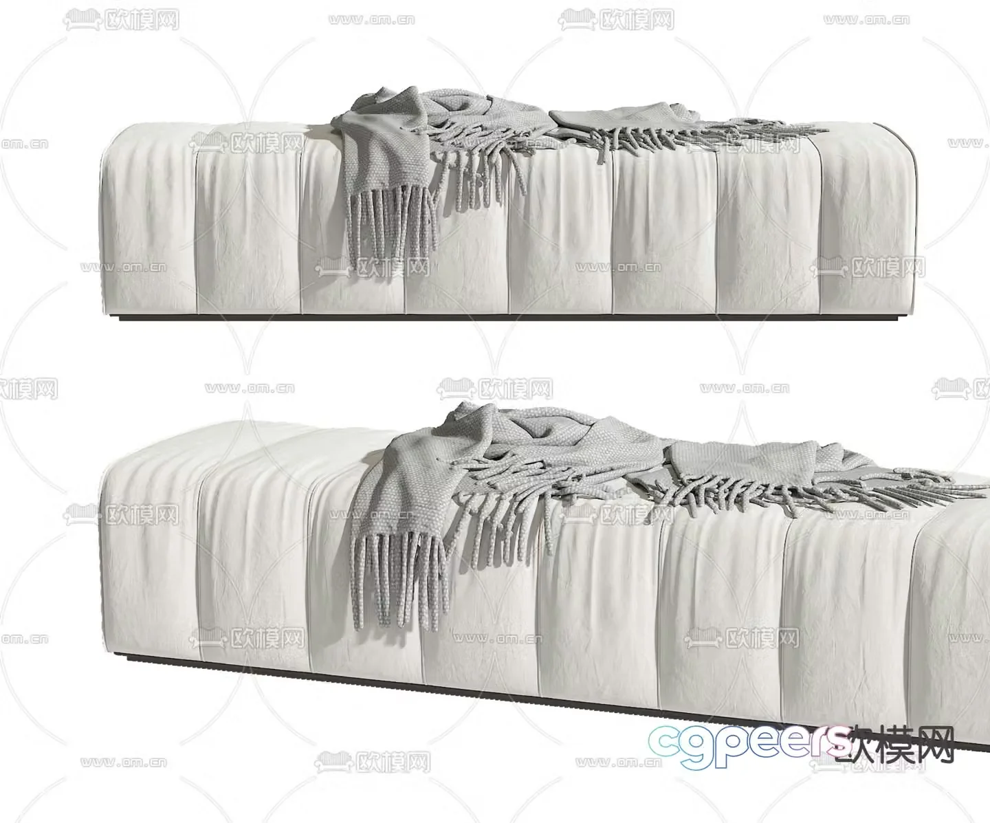 Footrest bed end stool 3d model