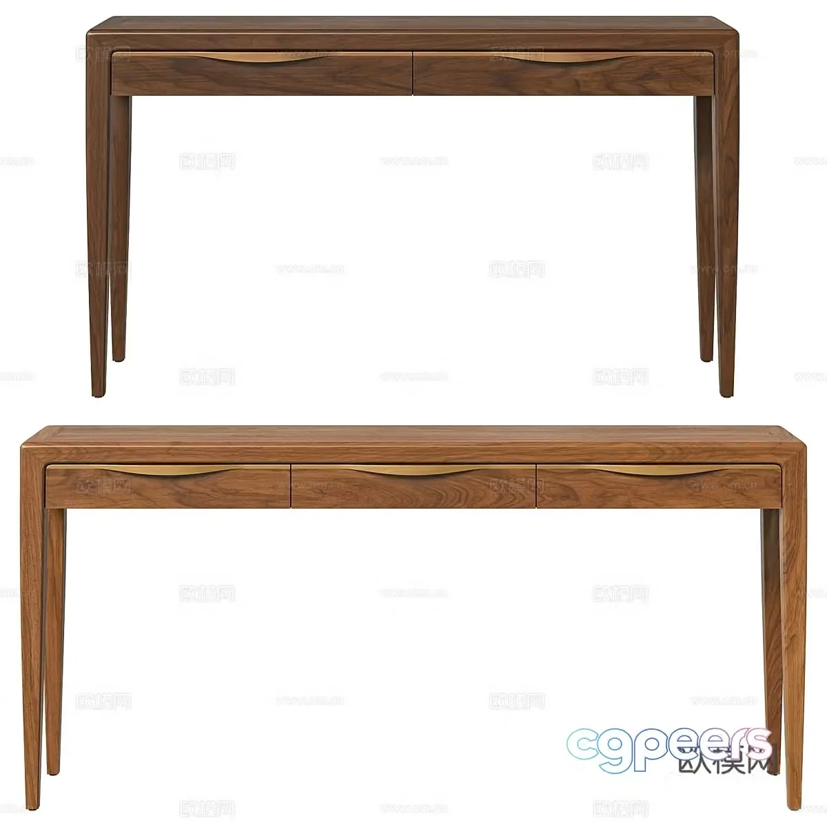 Modern Italian light luxury wooden end viewing platform entrance table 3D model