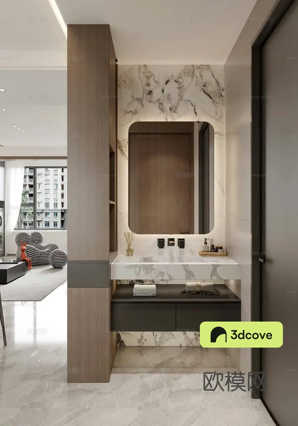 Modern bathroom Light luxury bathroom dry area